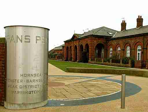 Front shot of the start of the Hornsea trail with station house in the background