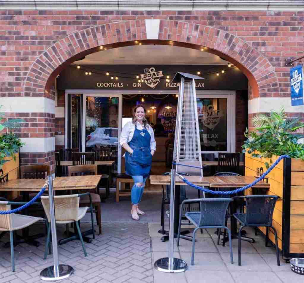Dog friendly outside terrace of The Boat Shed