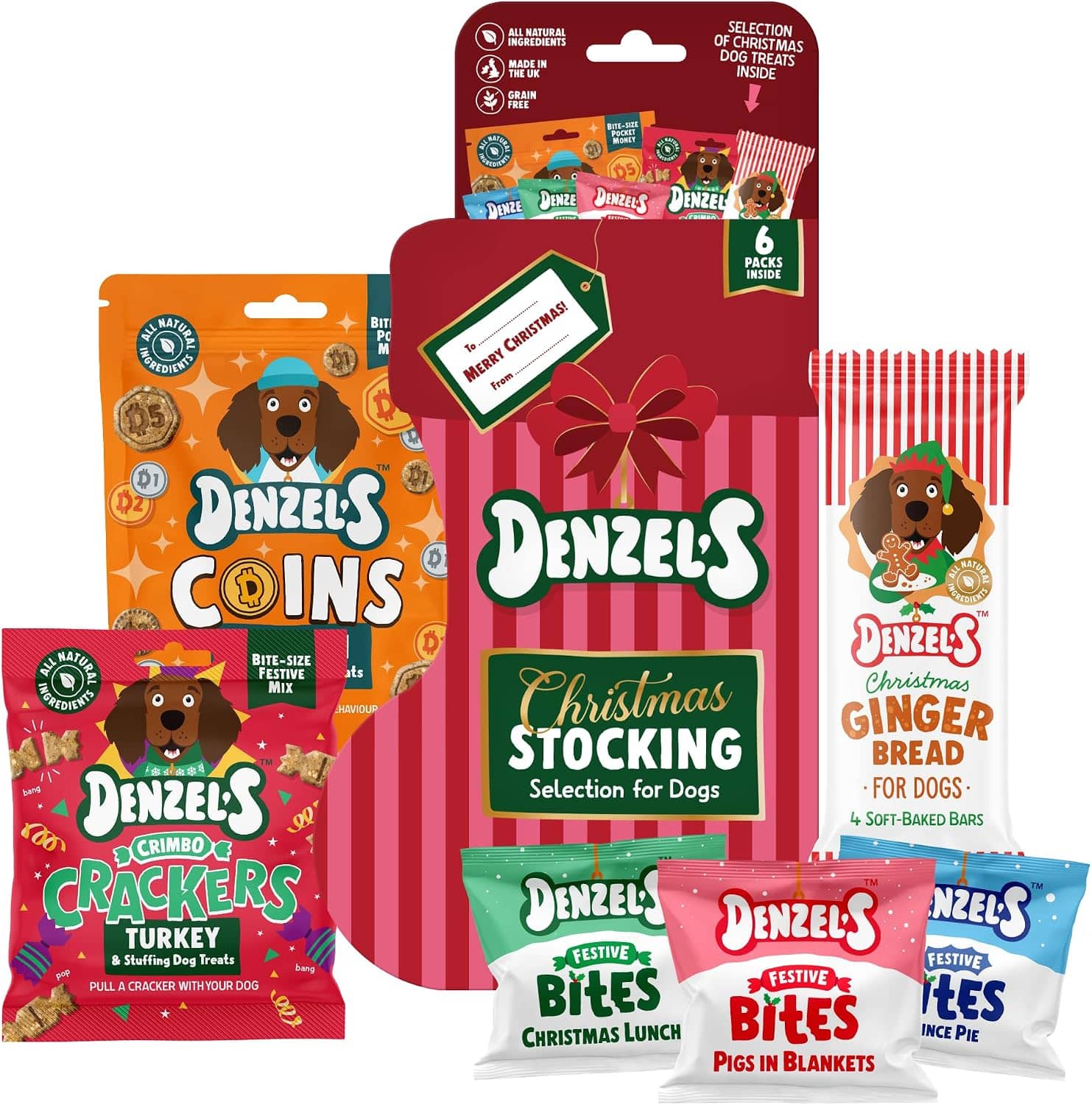 Denzel's Christmas dog treats stocking