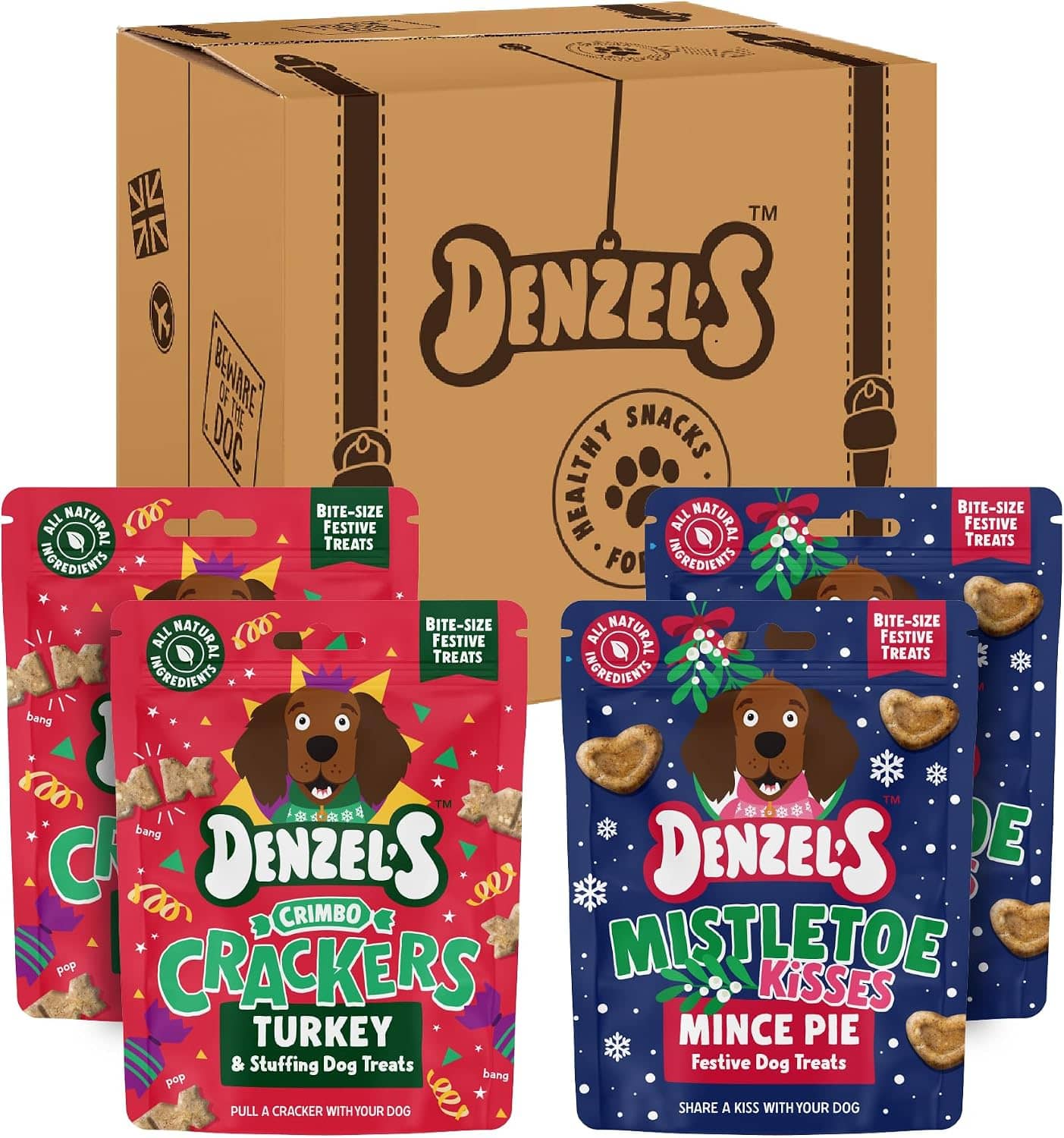 Denzel's christmas dog treats variety pack
