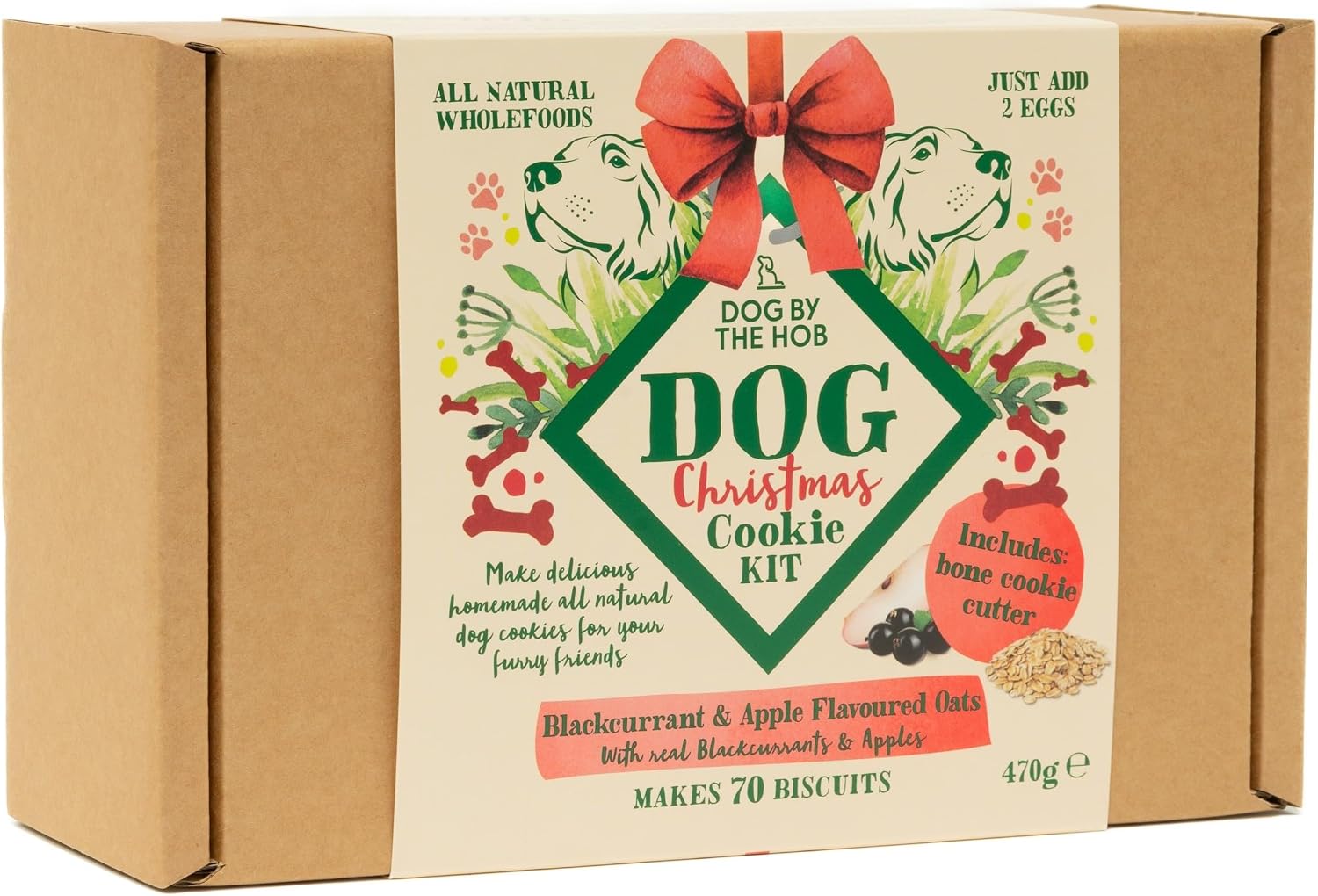 Dog by the hob dog christmas cookie kit