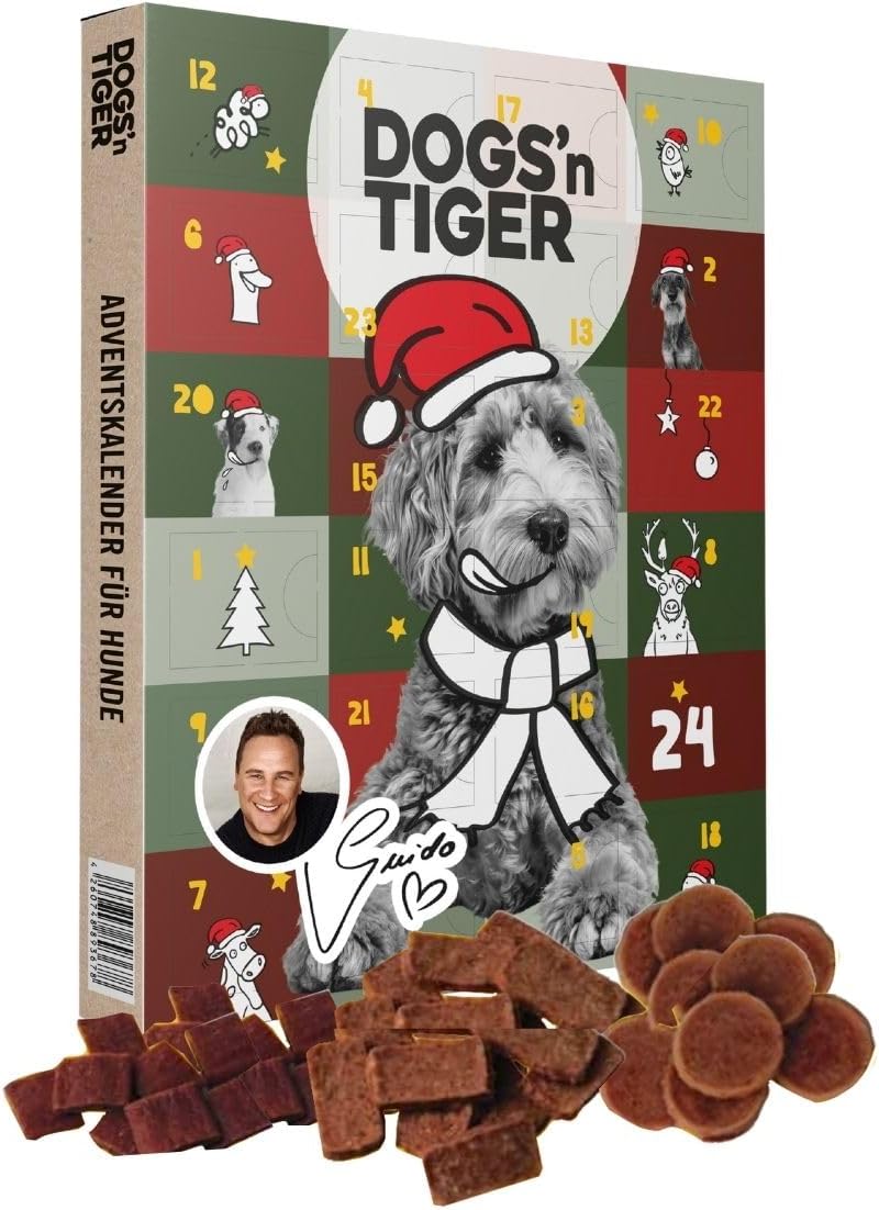 Dogs n tiger grain free sugar free dog advent calendar with 85% chicken, salmon and goose treats