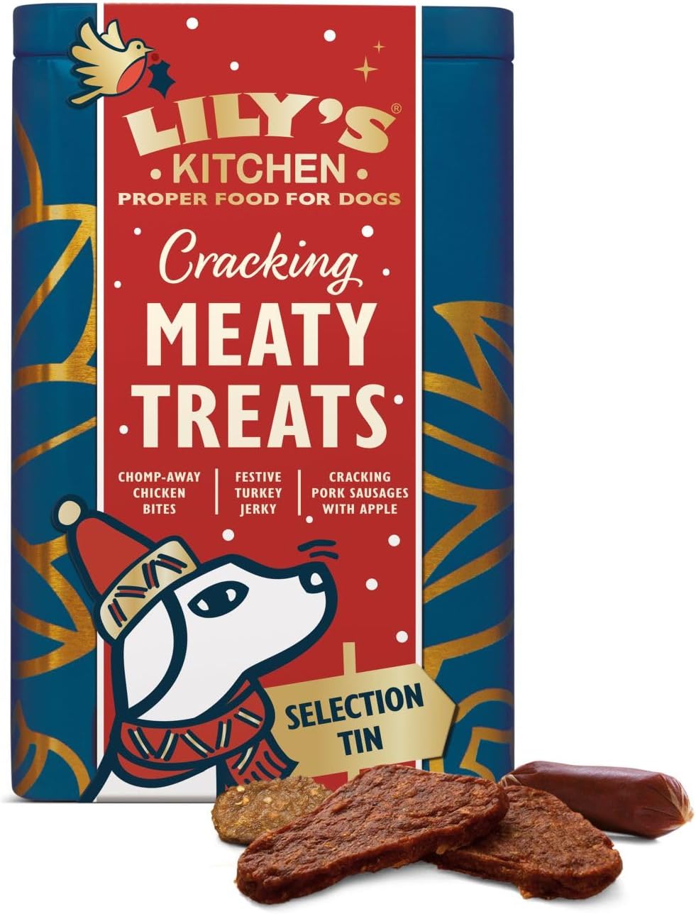 Lily's kitchen christmas meaty dog treats selection tin