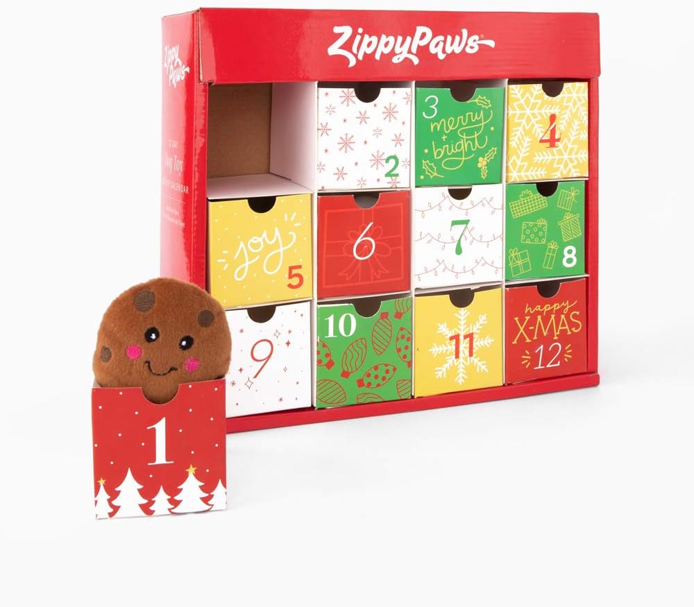 ZippyPaws christmas dog advent calendar with toys