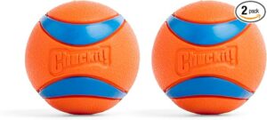 2 Chuck It orange and blue durable balls